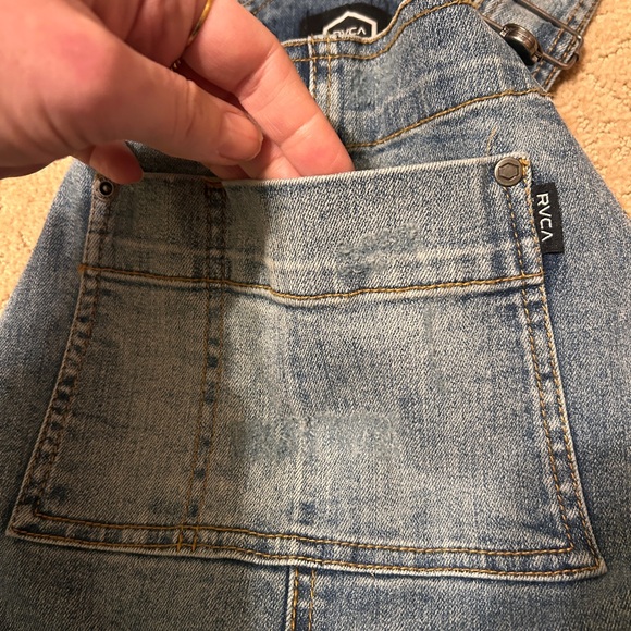 RVCA Casual Blue Denim Overalls. Size 28” waist - Picture 11 of 15